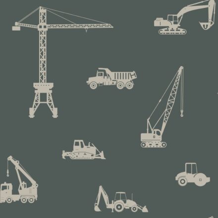 Kids Wallpaper Vehicles Grayish Green