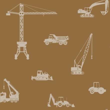 Kids Wallpaper Vehicles Ochre Brown