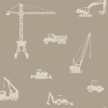 Kids Wallpaper Vehicles Taupe