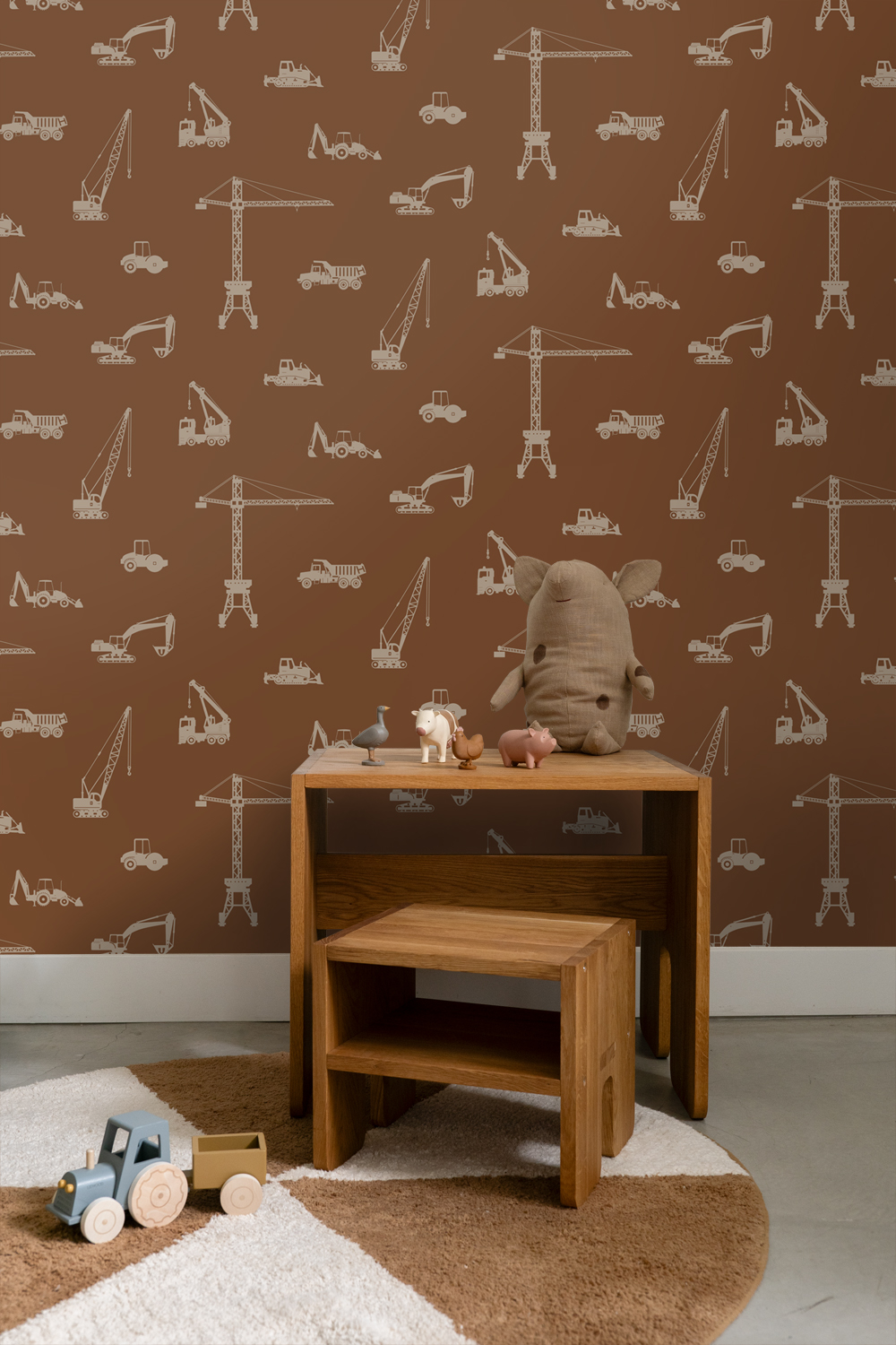 Kids Wallpaper Vehicles Terracotta 139972 (1)