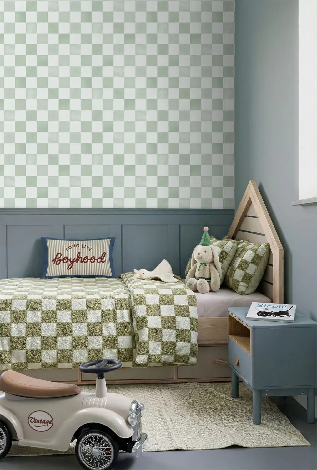 Wallpaper Chequered Motif Lilac Green 131290 (3)