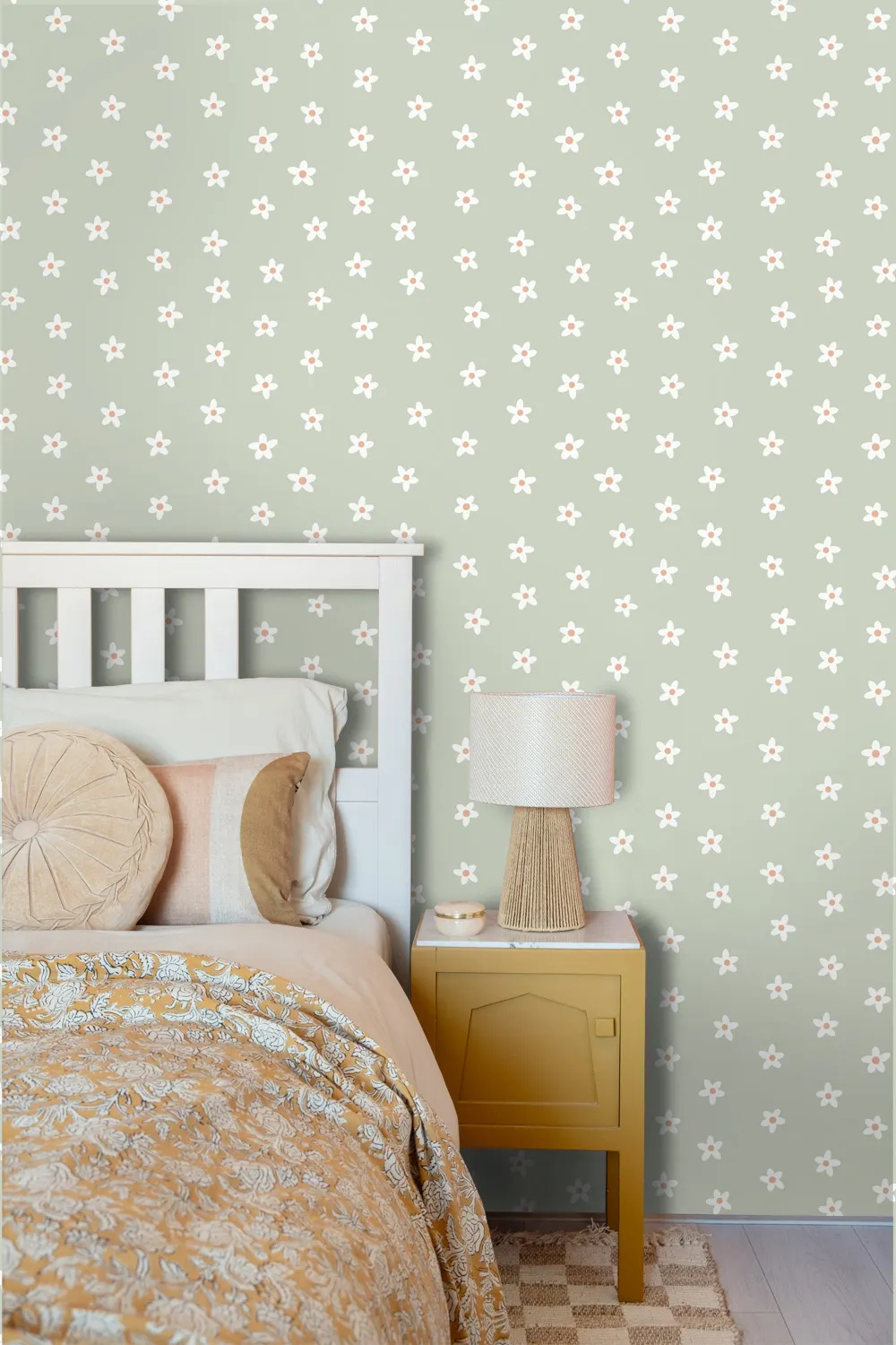 Wallpaper Daisies Green 131115 (2)