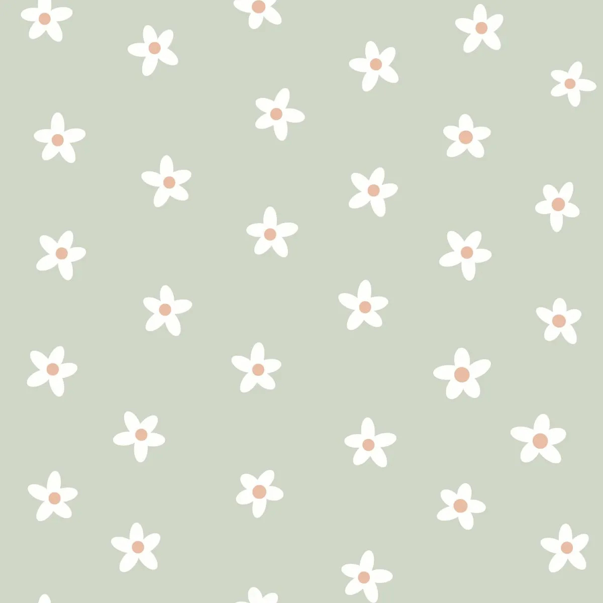 Wallpaper Daisies Green 131115 (3) Wallpaper Daisies Green