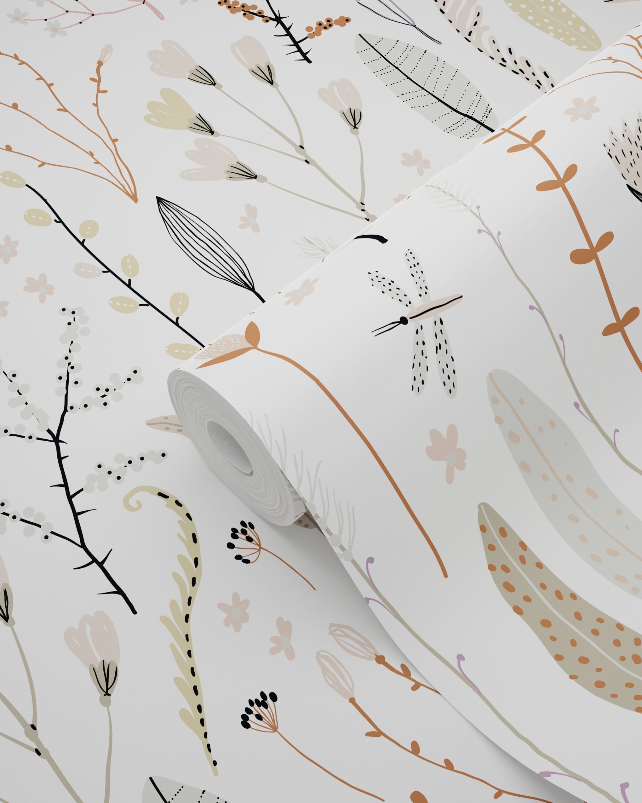 Wallpaper Wildflowers Soft Pink & Gray 139702 (1)