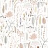Wallpaper Wildflowers Soft Pink & Gray