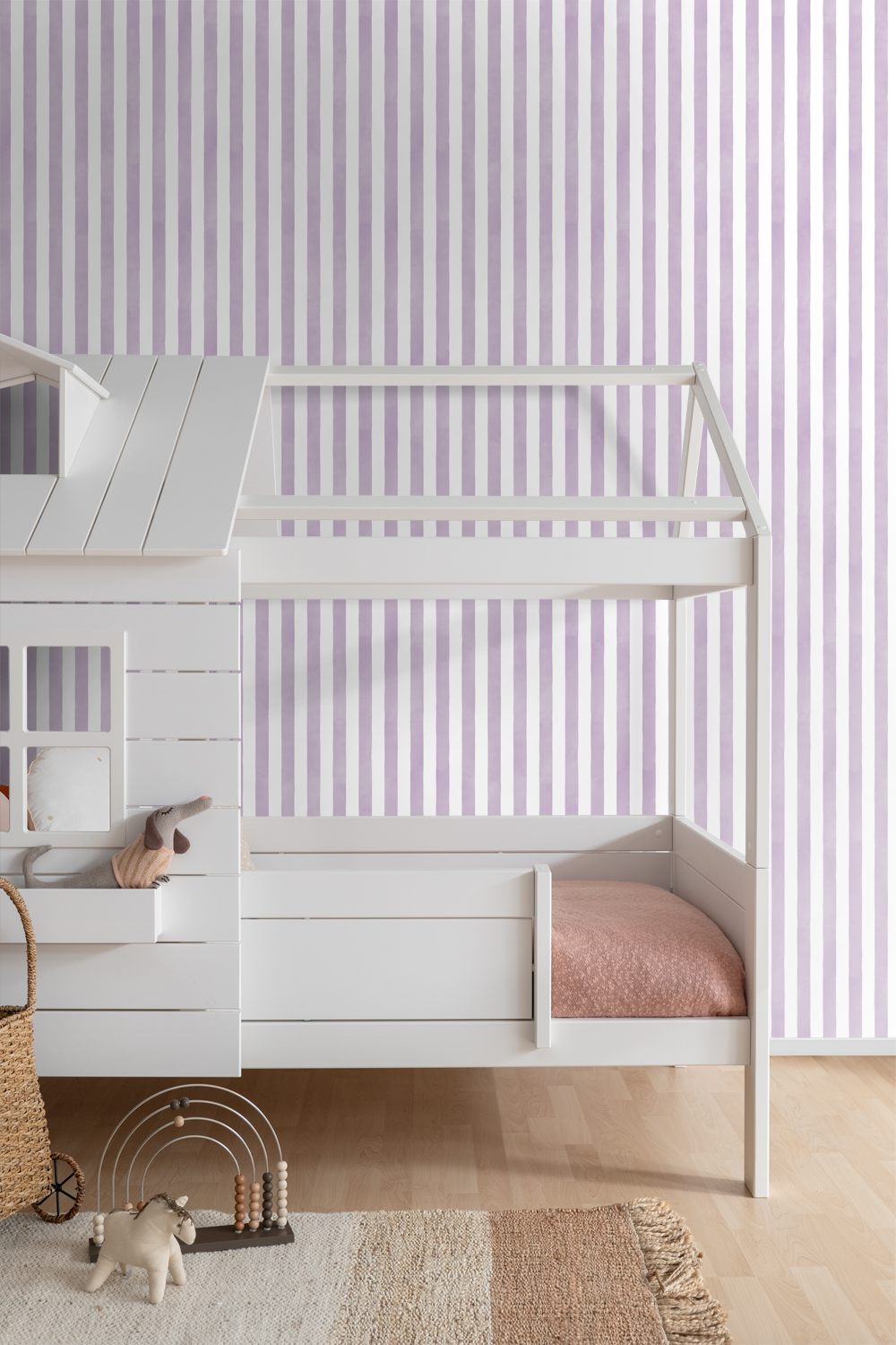 Wallpeper Stripes Purple&White Wallpeper Stripes Purple&White